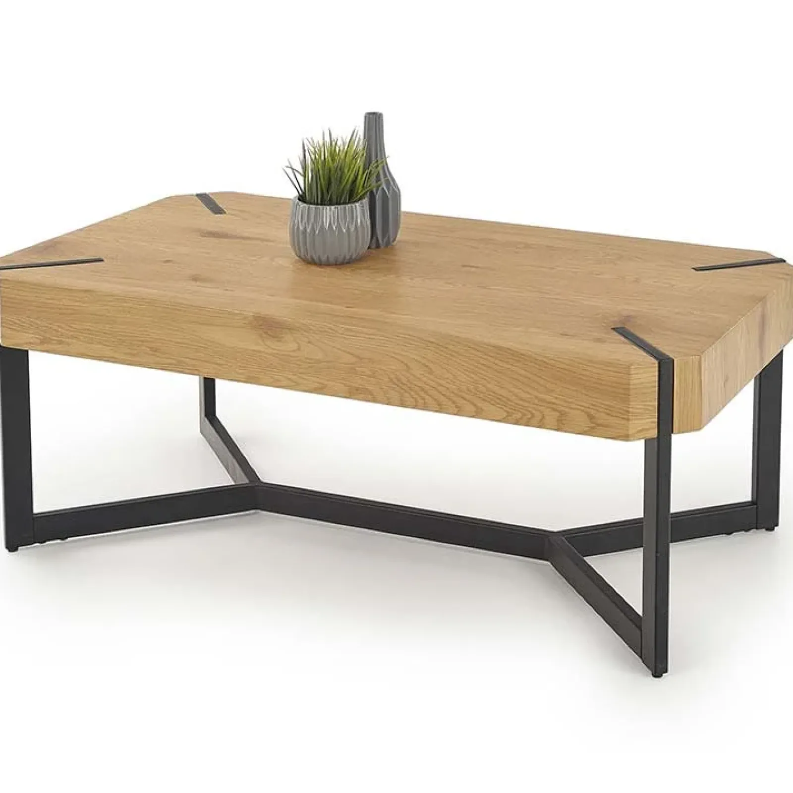 Garnero Arredamenti Tavolini Moderni|Tavolini Moderni-Tavolino da salotto design 110x60cm rovere dorato nero Murray