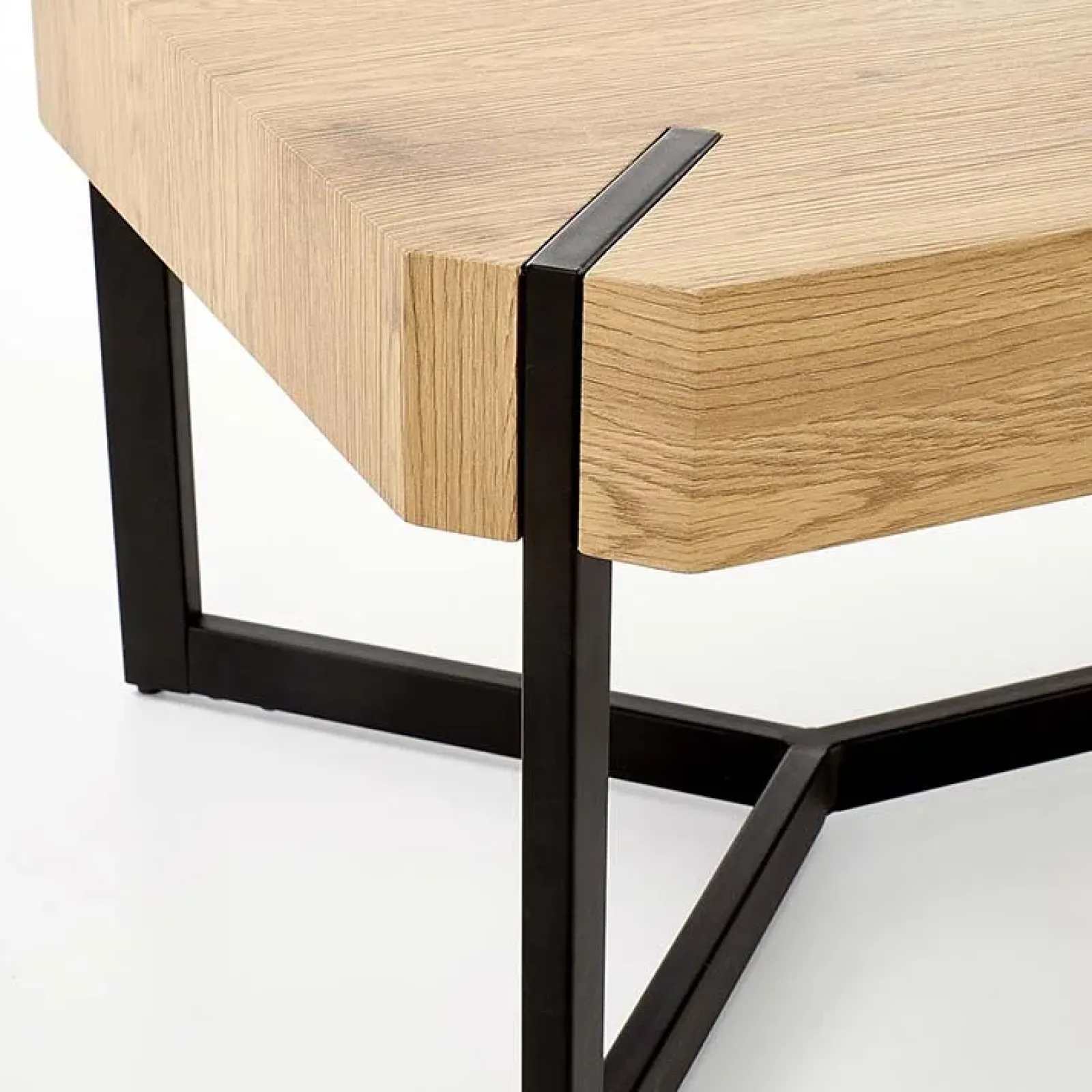 Garnero Arredamenti Tavolini Moderni|Tavolini Moderni-Tavolino da salotto design 110x60cm rovere dorato nero Murray