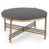 Garnero Arredamenti Tavolini Moderni|Tavolini Moderni-Tavolino da salotto in vetro rotondo 80x80cm nero oro Flam