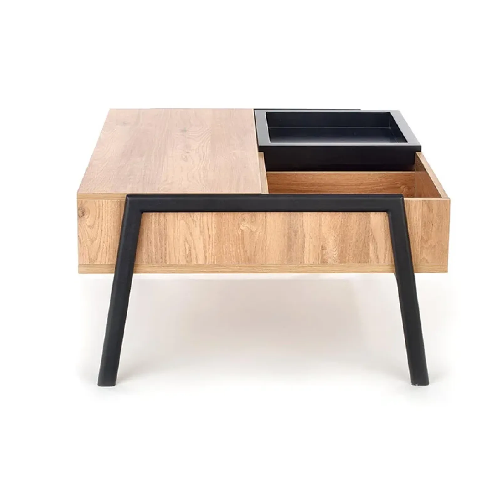 Garnero Arredamenti Tavolini Moderni|Tavolini Moderni-Tavolino da salotto industrial 85x64cm rovere metallo nero Larisa