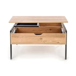 Garnero Arredamenti Tavolini Moderni|Tavolini Moderni-Tavolino da salotto industrial 85x64cm rovere metallo nero Larisa