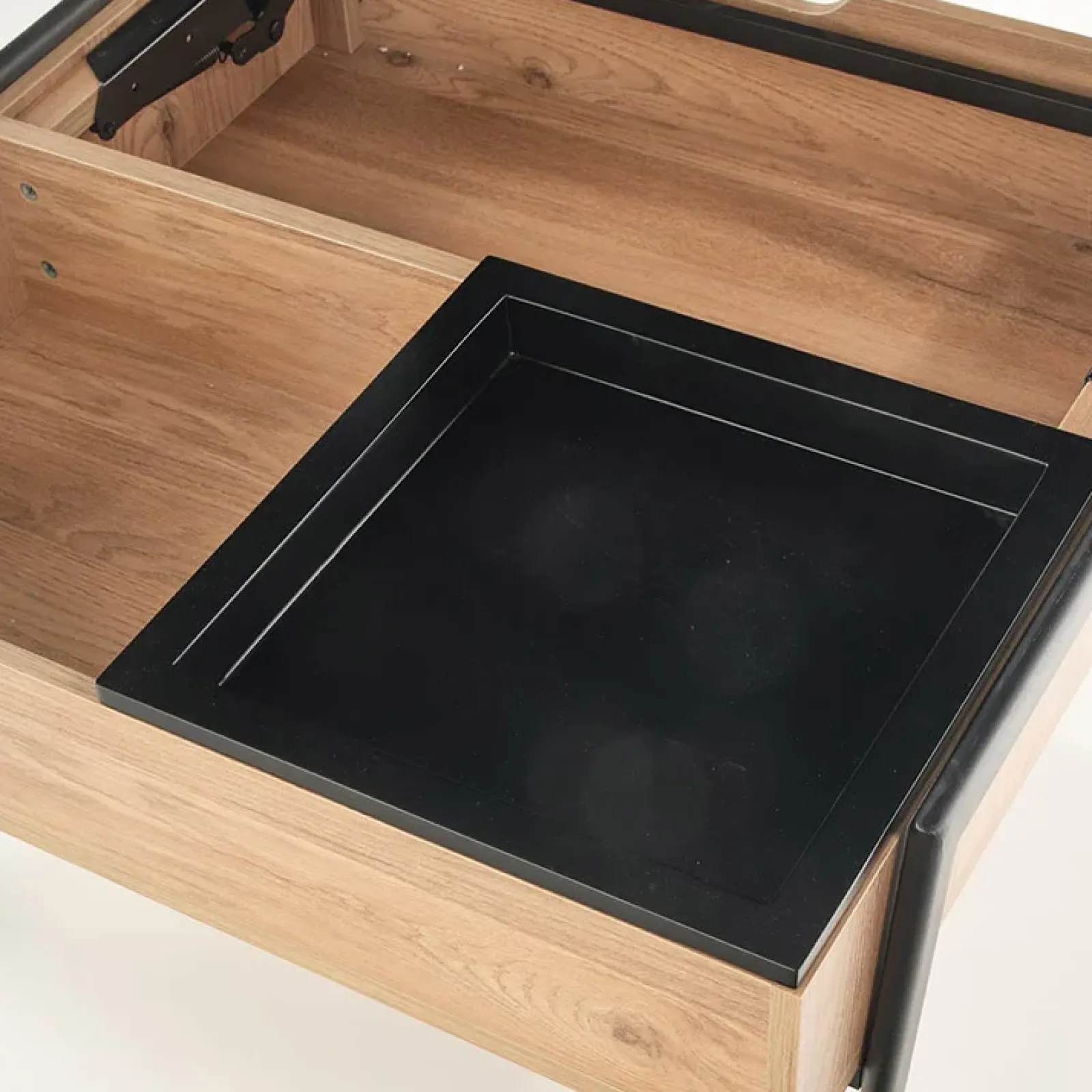 Garnero Arredamenti Tavolini Moderni|Tavolini Moderni-Tavolino da salotto industrial 85x64cm rovere metallo nero Larisa