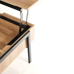 Garnero Arredamenti Tavolini Moderni|Tavolini Moderni-Tavolino da salotto industrial 85x64cm rovere metallo nero Larisa