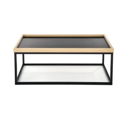 Garnero Arredamenti Tavolini Moderni|Tavolini Moderni-Tavolino da salotto industrial 100x60cm rovere nero Tammy