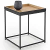 Garnero Arredamenti Tavolini Moderni|Tavolini Moderni-Tavolino da salotto moderno 42x42cm rovere naturale nero Fatima
