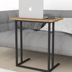 Garnero Arredamenti Accessori Ufficio|Tavolini Moderni-Tavolino da salotto per pc 60x66cm rovere nero Siberia