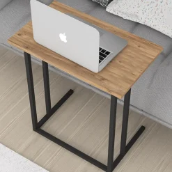 Garnero Arredamenti Accessori Ufficio|Tavolini Moderni-Tavolino da salotto per pc 60x66cm rovere nero Siberia