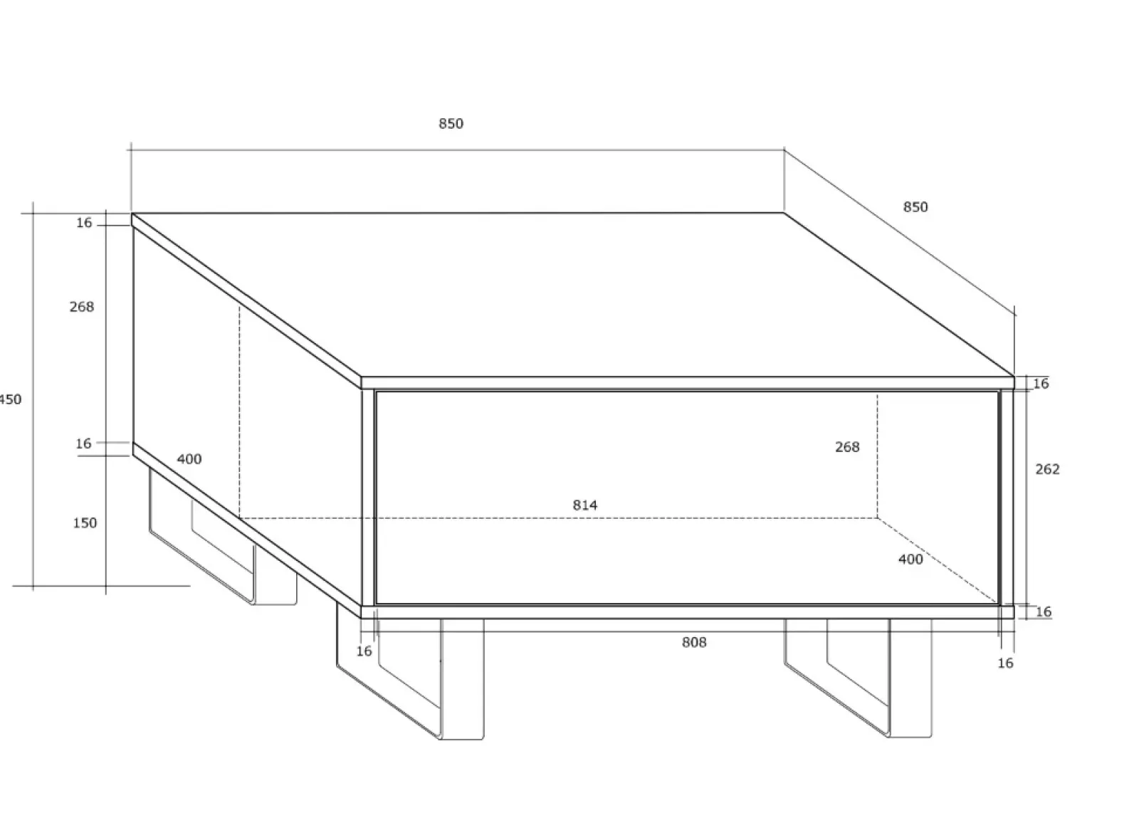 Garnero Arredamenti Tavolini Moderni|Tavolini Moderni-Tavolino da salotto quadrato moderno 85x85cm nero opaco e lucido Milo Nero Opaco - Nero Lucido