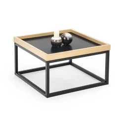 Garnero Arredamenti Tavolini Moderni|Tavolini Moderni-Tavolino da salotto quadrato 53x30cm rovere nero Algeria