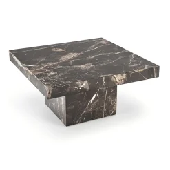 Garnero Arredamenti Tavolini Moderni|Tavolini Moderni-Tavolino da salotto quadrato 80x80cm effetto marmo nero Galassia