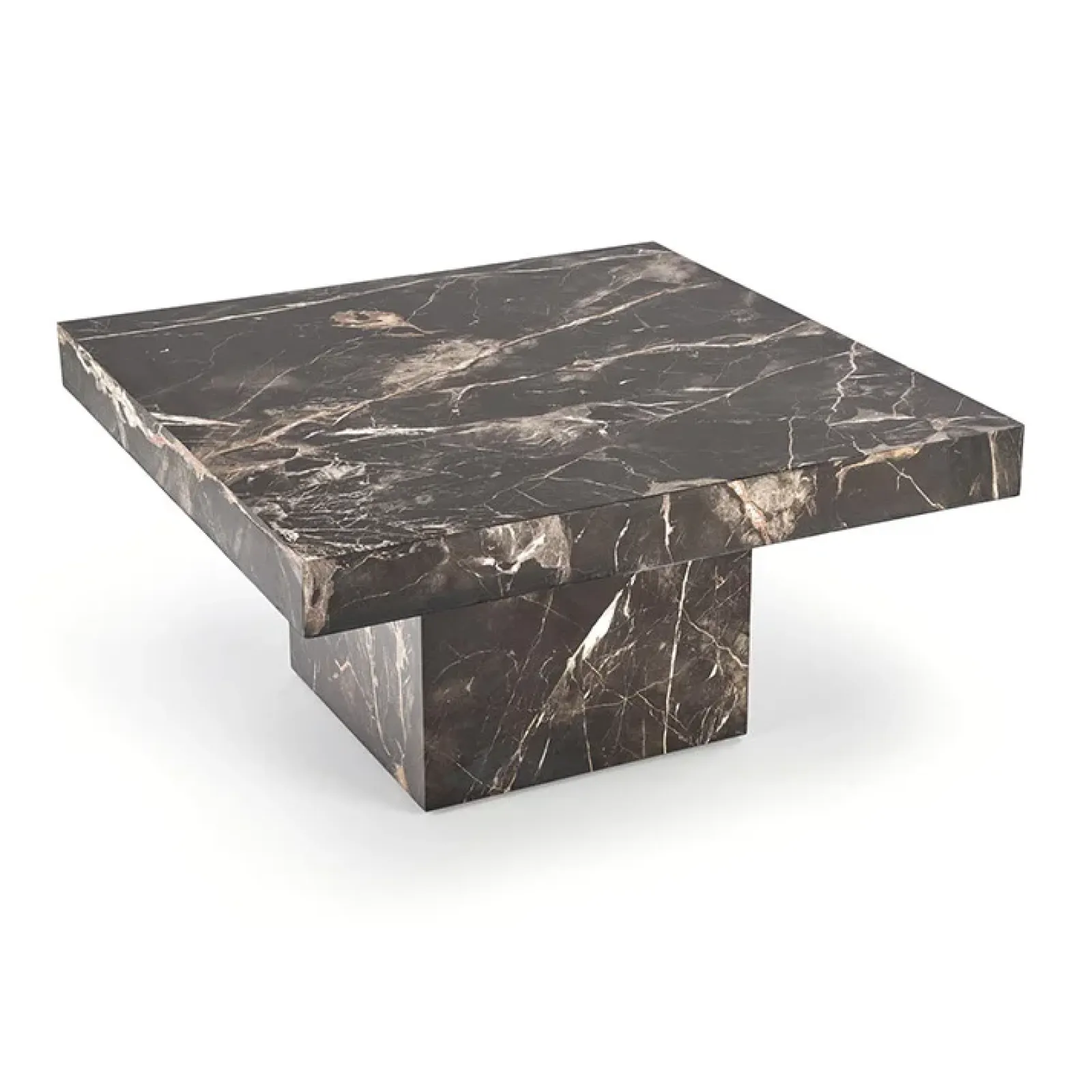 Garnero Arredamenti Tavolini Moderni|Tavolini Moderni-Tavolino da salotto quadrato 80x80cm effetto marmo nero Galassia