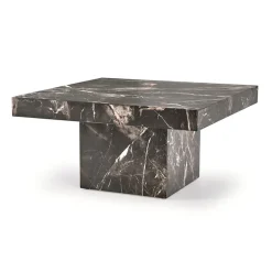 Garnero Arredamenti Tavolini Moderni|Tavolini Moderni-Tavolino da salotto quadrato 80x80cm effetto marmo nero Galassia