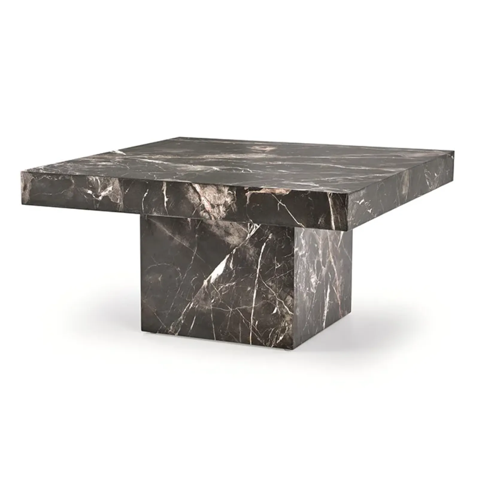 Garnero Arredamenti Tavolini Moderni|Tavolini Moderni-Tavolino da salotto quadrato 80x80cm effetto marmo nero Galassia