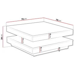 Garnero Arredamenti Tavolini Moderni|Tavolini Moderni-Tavolino da salotto quadrato 70x70cm rotante bianco Rotol Bianco Opaco