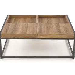 Garnero Arredamenti Tavolini Moderni|Tavolini Moderni-Tavolino da salotto rettangolare moderno 84x80cm noce nero Yala