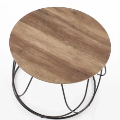 Garnero Arredamenti Tavolini Moderni|Tavolini Moderni-Tavolino da salotto rotondo moderno design 60x60cm noce nero Silver