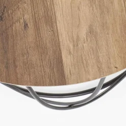 Garnero Arredamenti Tavolini Moderni|Tavolini Moderni-Tavolino da salotto rotondo moderno design 60x60cm noce nero Silver