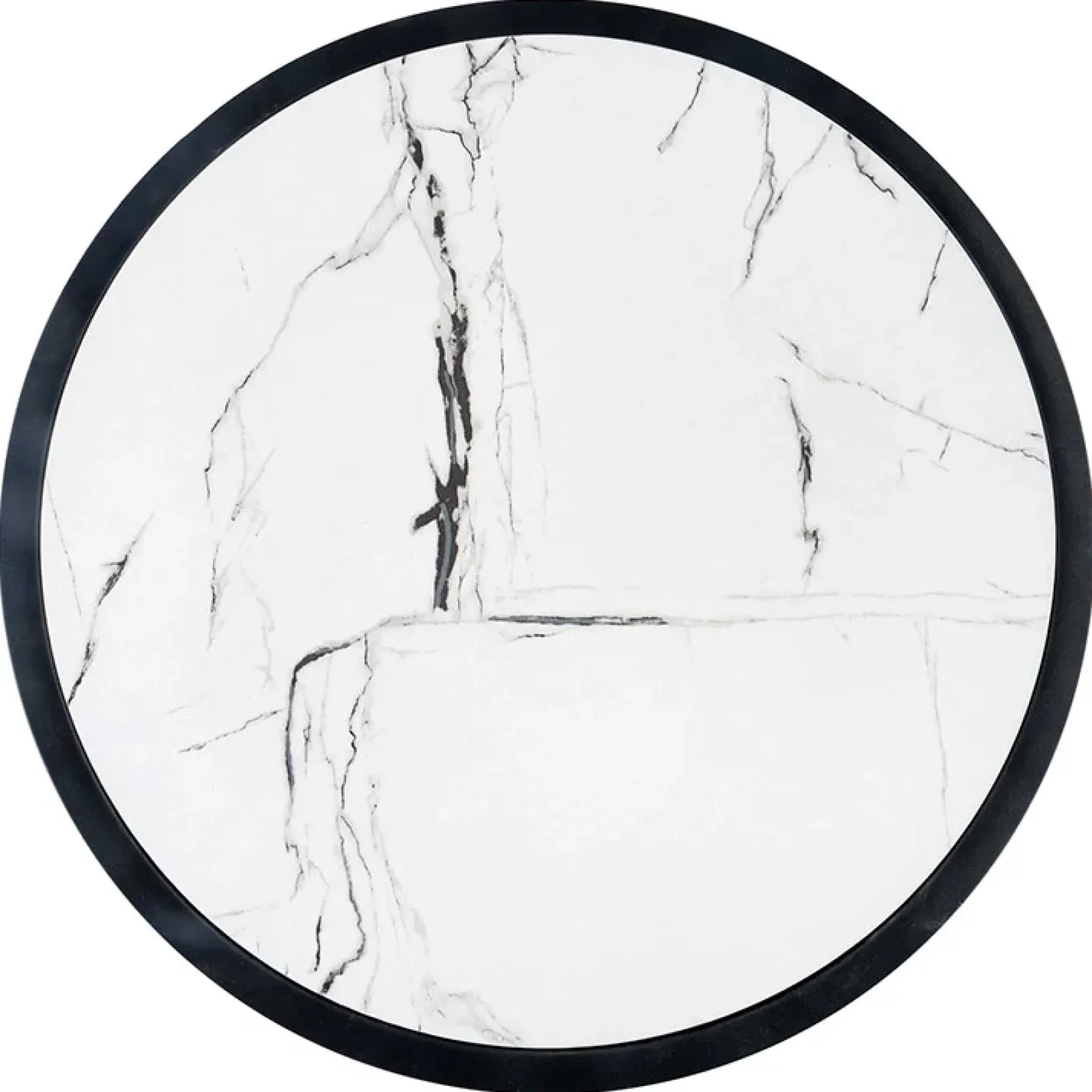 Garnero Arredamenti Tavolini Moderni|Tavolini Moderni-Tavolino da salotto rotondo 50x40cm in vetro marmo bianco nero Chiquita