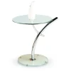 Garnero Arredamenti Tavolini Moderni|Tavolini Moderni-Tavolino da salotto rotondo 58x50cm vetro acciaio cromato Epog