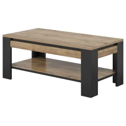 Garnero Arredamenti Tavolini Moderni|Tavolini Moderni-Tavolino da salotto 120x60 cm moderno rovere rustico nero Ilyssa