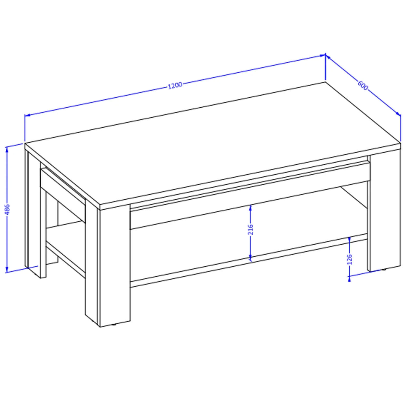 Garnero Arredamenti Tavolini Moderni|Tavolini Moderni-Tavolino da salotto 120x60 cm moderno rovere rustico nero Ilyssa