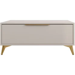 Garnero Arredamenti Tavolini Moderni|Tavolini Moderni-Tavolino da salotto 104x45cm 2 cassetti a frontale unico beige Miriam
