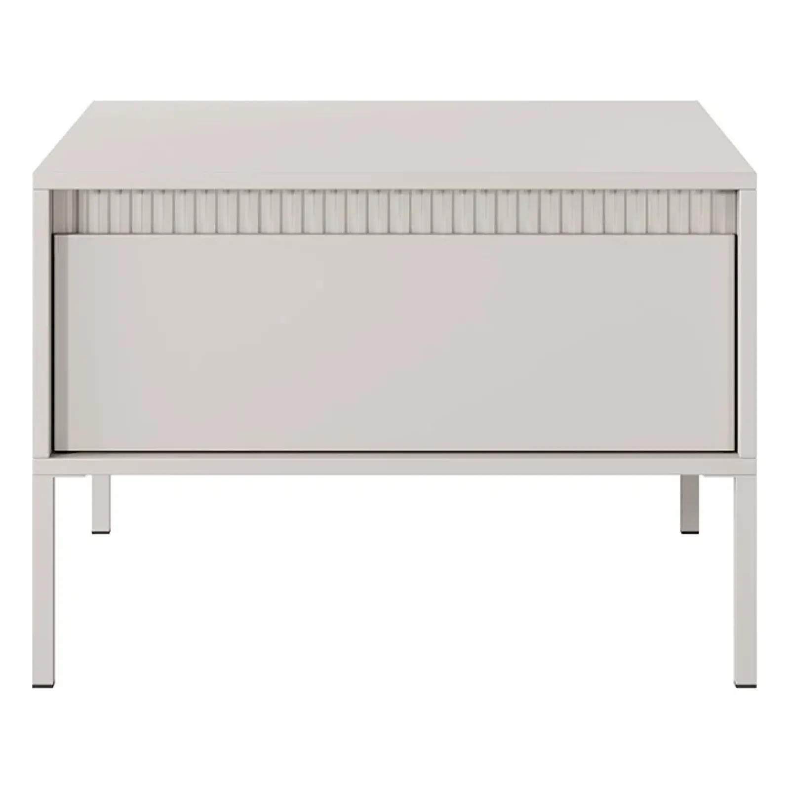 Garnero Arredamenti Tavolini Moderni|Tavolini Moderni-Tavolino da salotto 68x49cm 1 cassetto cannettato Ciar Beige