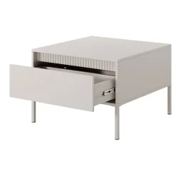 Garnero Arredamenti Tavolini Moderni|Tavolini Moderni-Tavolino da salotto 68x49cm 1 cassetto cannettato Ciar Beige