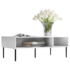 Garnero Arredamenti Tavolini Moderni|Tavolini Moderni-Tavolino da salotto 110x40cm 2 vani Stark Bianco Opaco