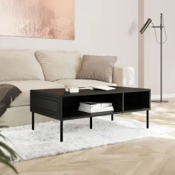 Garnero Arredamenti Tavolini Moderni|Tavolini Moderni-Tavolino da salotto 110x40cm 2 vani Stark Nero Opaco
