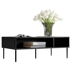 Garnero Arredamenti Tavolini Moderni|Tavolini Moderni-Tavolino da salotto 110x40cm 2 vani Stark Nero Opaco
