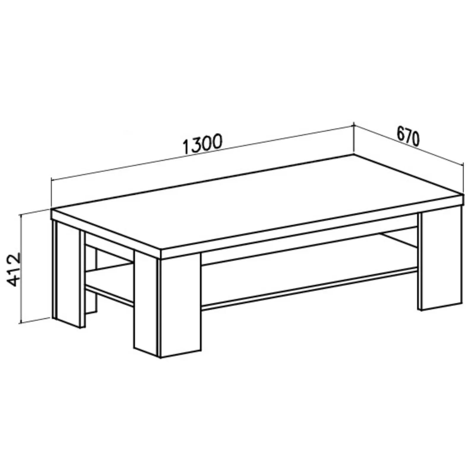 Garnero Arredamenti Tavolini Moderni|Tavolini Moderni-Tavolino da salotto 130x67cm 1 ripiano moderno Islen Noce