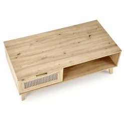 Garnero Arredamenti Tavolini Moderni|Tavolini Moderni-Tavolino da salotto 120x41cm 1 cassetto 1 vano a giorno moderno rovere Sombra