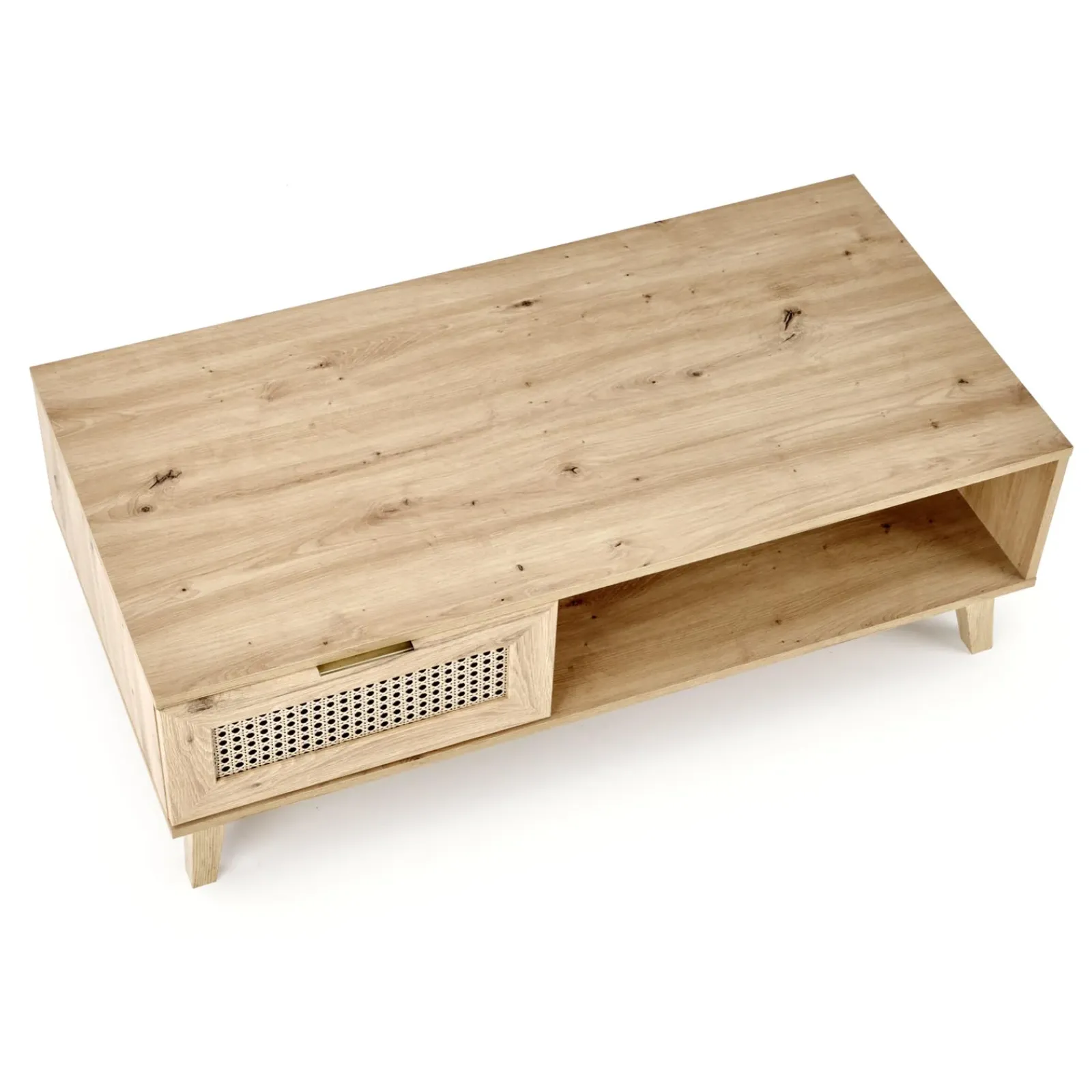 Garnero Arredamenti Tavolini Moderni|Tavolini Moderni-Tavolino da salotto 120x41cm 1 cassetto 1 vano a giorno moderno rovere Sombra