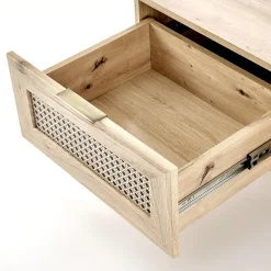 Garnero Arredamenti Tavolini Moderni|Tavolini Moderni-Tavolino da salotto 120x41cm 1 cassetto 1 vano a giorno moderno rovere Sombra