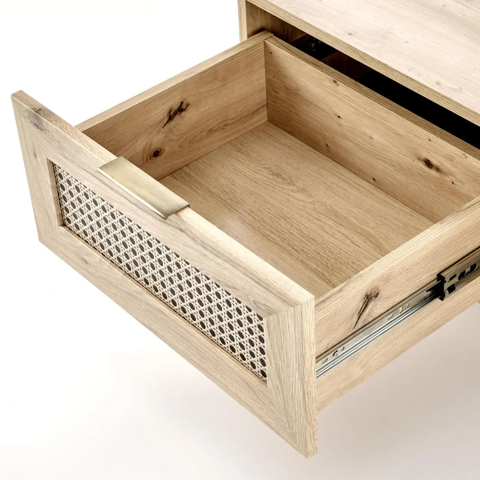 Garnero Arredamenti Tavolini Moderni|Tavolini Moderni-Tavolino da salotto 120x41cm 1 cassetto 1 vano a giorno moderno rovere Sombra