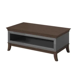 Garnero Arredamenti Tavolini Classici|Tavolini Classici-Tavolino da salotto 120x49cm antracite lucido rovere scuro Umag