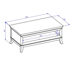 Garnero Arredamenti Tavolini Classici|Tavolini Classici-Tavolino da salotto 120x49cm antracite lucido rovere scuro Umag