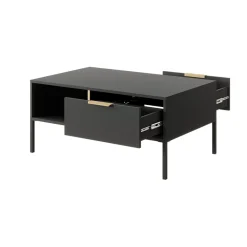 Garnero Arredamenti Tavolini Moderni|Tavolini Moderni-Tavolino da salotto 97x60cm con cassetto antracite Nebula