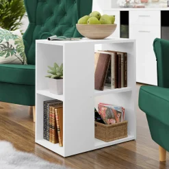 Garnero Arredamenti Tavolini Moderni|Tavolini Moderni-Tavolino da salotto 52x30cm con libreria bianco Enea