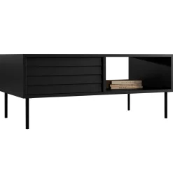 Garnero Arredamenti Tavolini Moderni|Tavolini Moderni-Tavolino da salotto 100x55cm con vano nero Wild Nero Opaco