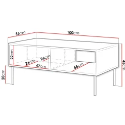 Garnero Arredamenti Tavolini Moderni|Tavolini Moderni-Tavolino da salotto 100x55cm con vano nero Wild Nero Opaco