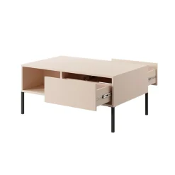 Garnero Arredamenti Tavolini Moderni|Tavolini Moderni-Tavolino da salotto 97x60cm con cassetto beige Melly