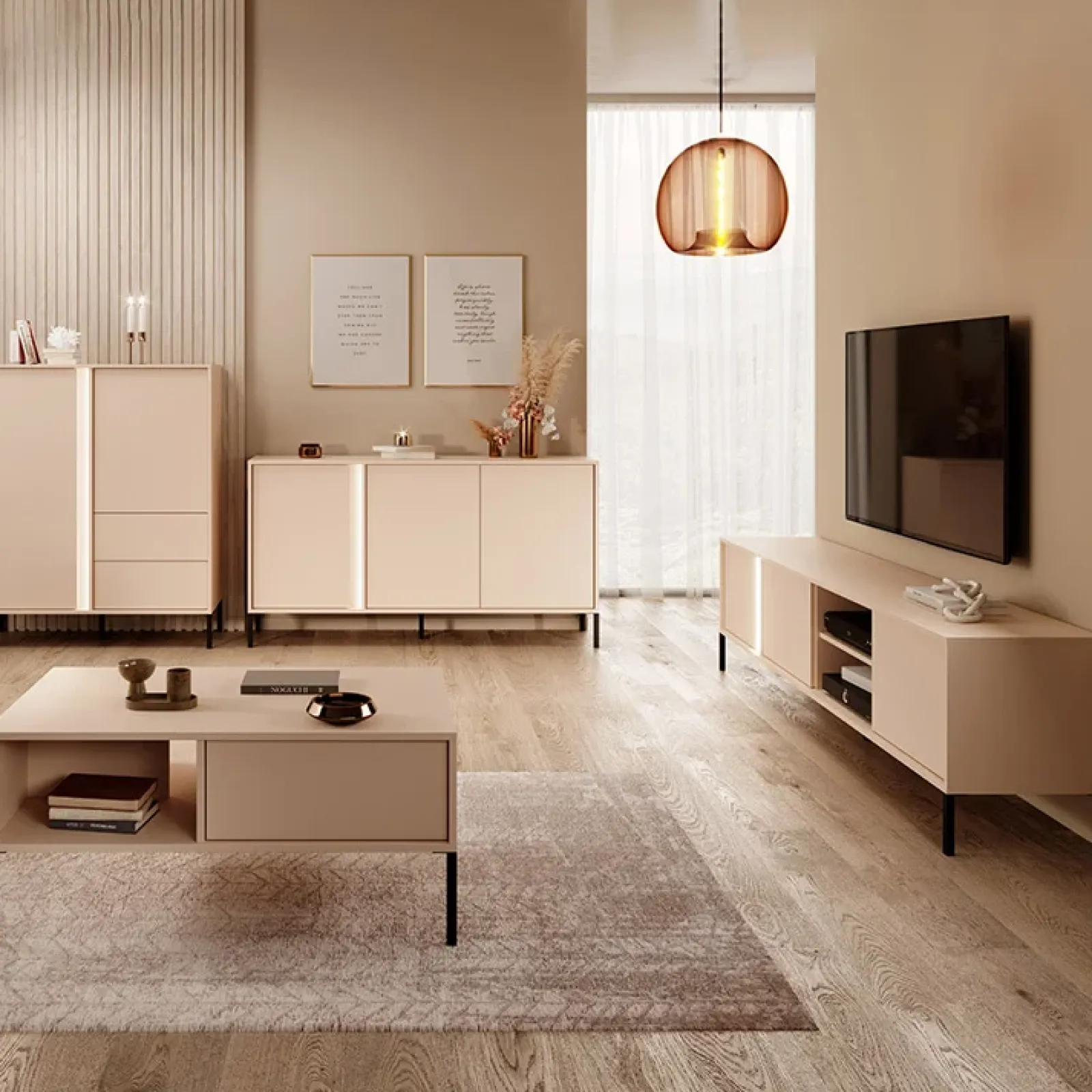 Garnero Arredamenti Tavolini Moderni|Tavolini Moderni-Tavolino da salotto 97x60cm con cassetto beige Melly