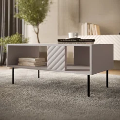 Garnero Arredamenti Tavolini Moderni|Tavolini Moderni-Tavolino da salotto 100x64cm con frontali decorati Daniele Beige