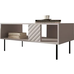 Garnero Arredamenti Tavolini Moderni|Tavolini Moderni-Tavolino da salotto 100x64cm con frontali decorati Daniele Beige