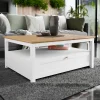 Garnero Arredamenti Tavolini Moderni|Tavolini Moderni-Tavolino da salotto 104x80cm con cassetto bianco rovere Relaxio