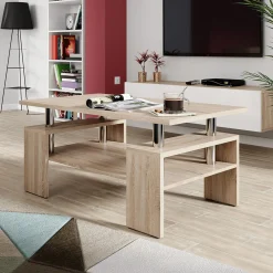 Garnero Arredamenti Tavolini Moderni|Tavolini Moderni-Tavolino da salotto 110x60cm design moderno Thalena Rovere sonoma