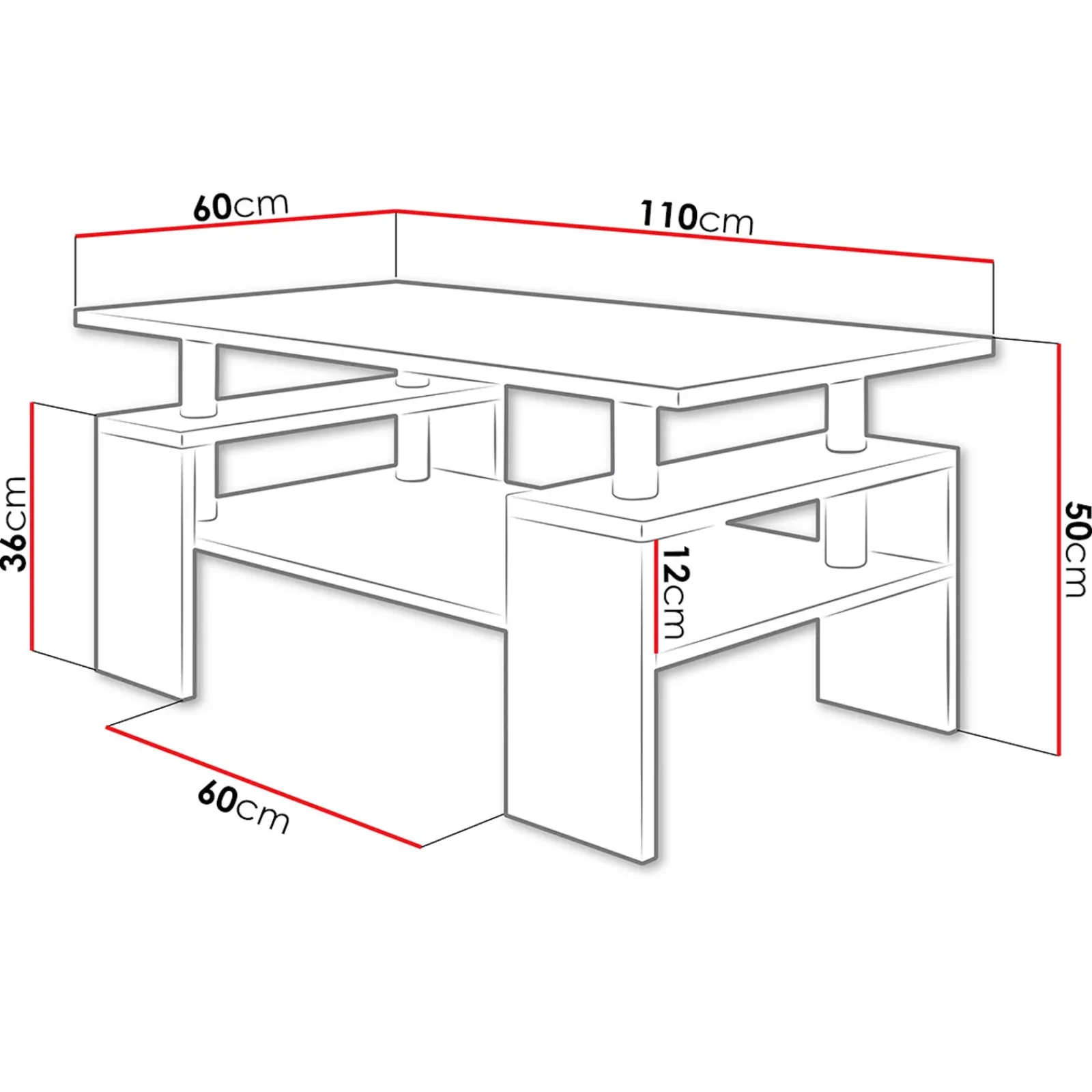 Garnero Arredamenti Tavolini Moderni|Tavolini Moderni-Tavolino da salotto 110x60cm design moderno Thalena Rovere sonoma