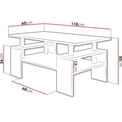 Garnero Arredamenti Tavolini Moderni|Tavolini Moderni-Tavolino da salotto 110x60cm design moderno bianco Thalena Bianco Opaco